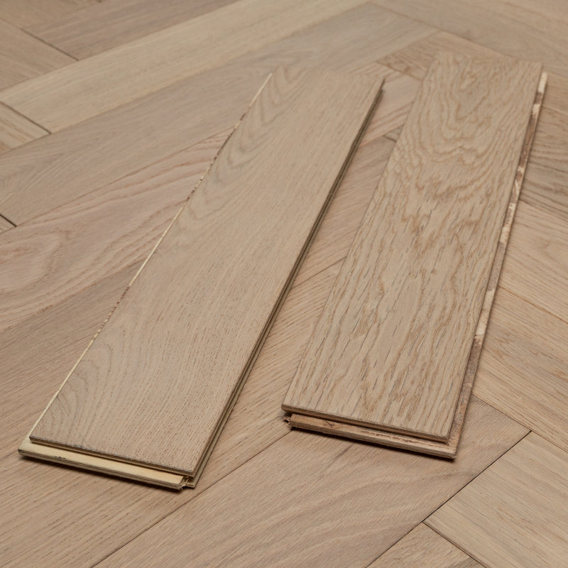 Herringbone Engineered Prime Oak 14mm x 90mm Invisible Lacquered