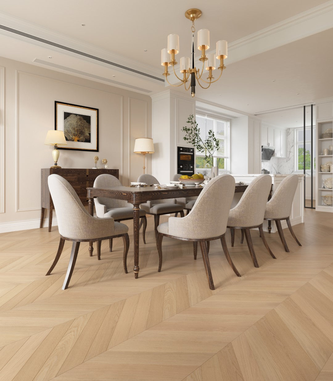 Chevron Engineered Prime Oak 14mm x 90mm - Invisible Lacquered