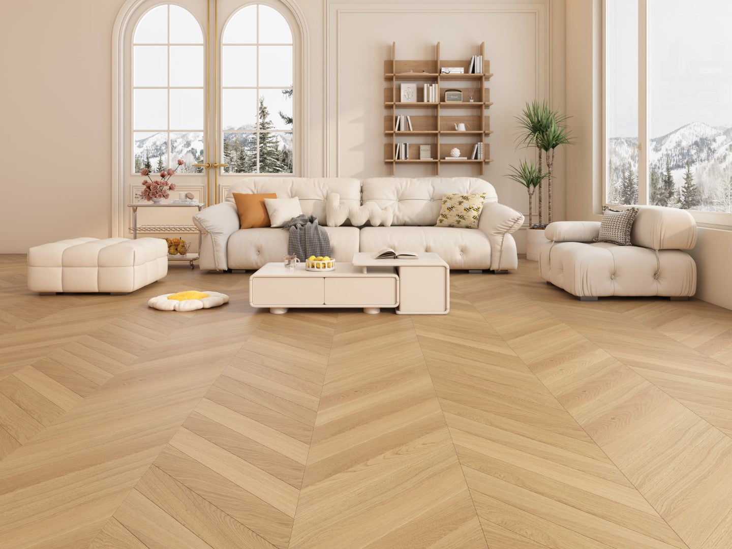 Chevron Engineered Prime Oak  14mm x 90mm - Matt Lacquered