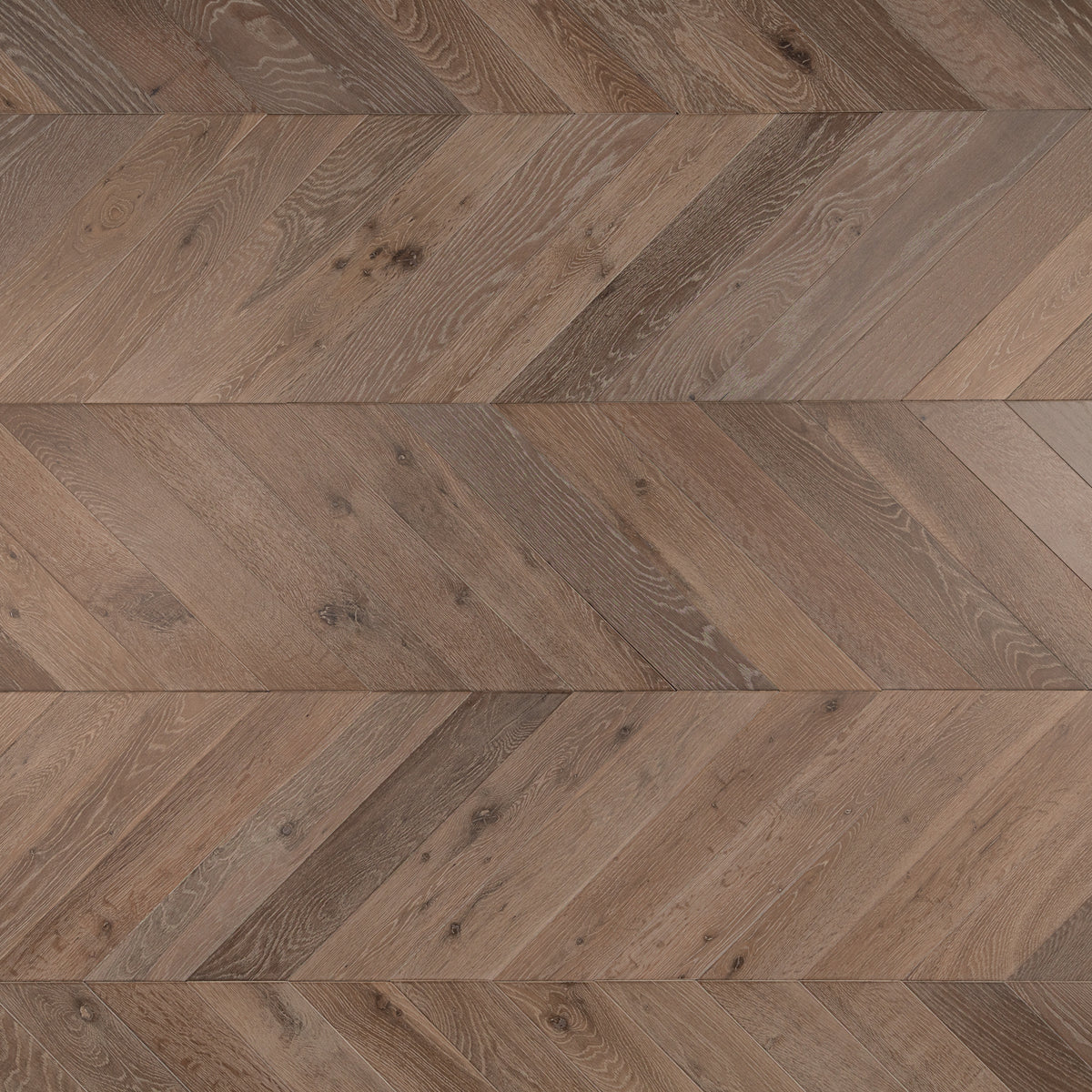 Chevron Engineered Classic  Oak  14mm x 90mm - Smoked Grey