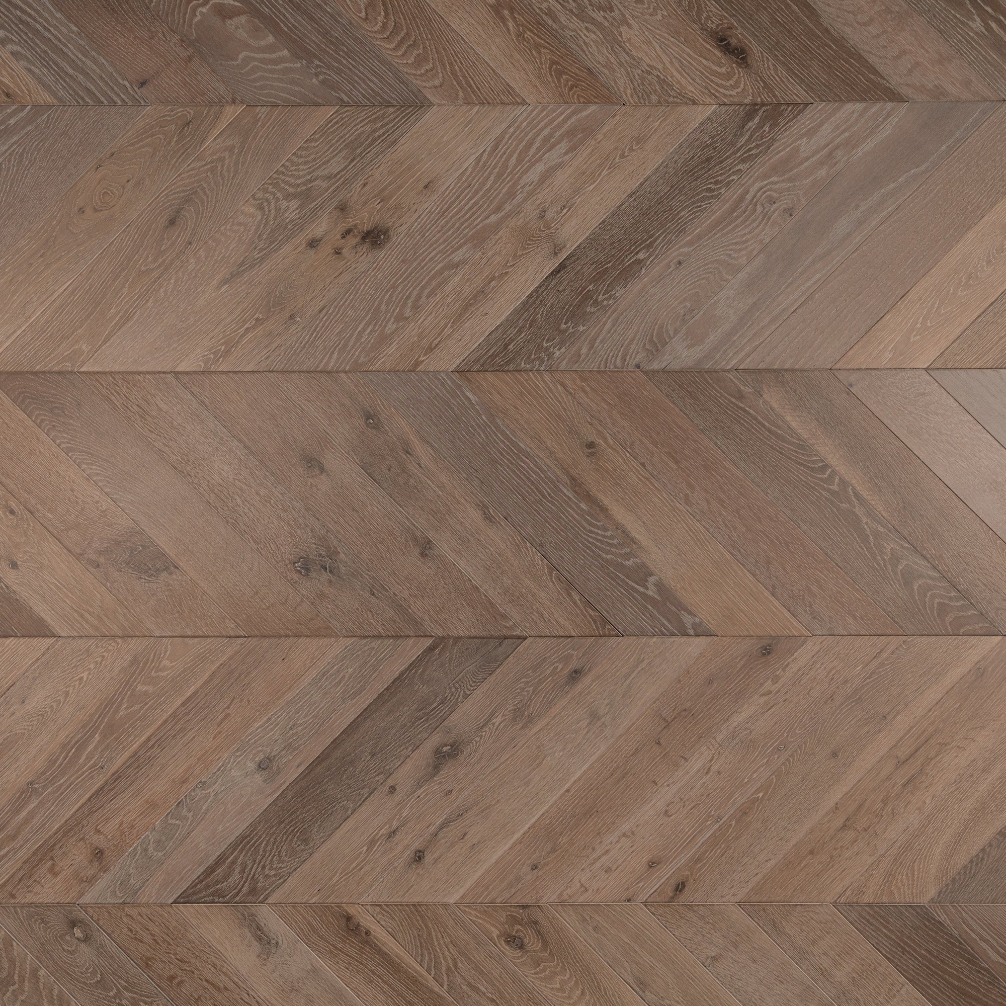 Chevron Engineered Classic  Oak  14mm x 90mm - Smoked Grey