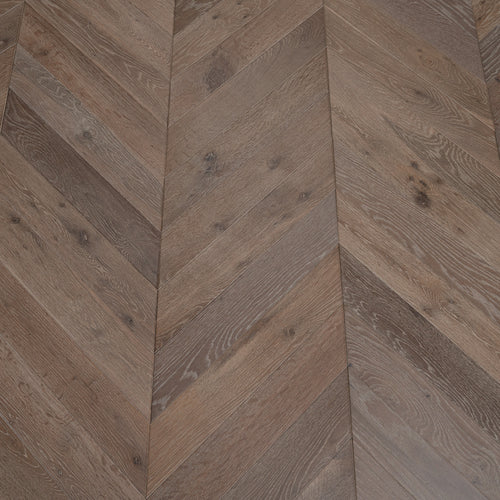 Chevron Engineered Classic  Oak  14mm x 90mm - Smoked Grey