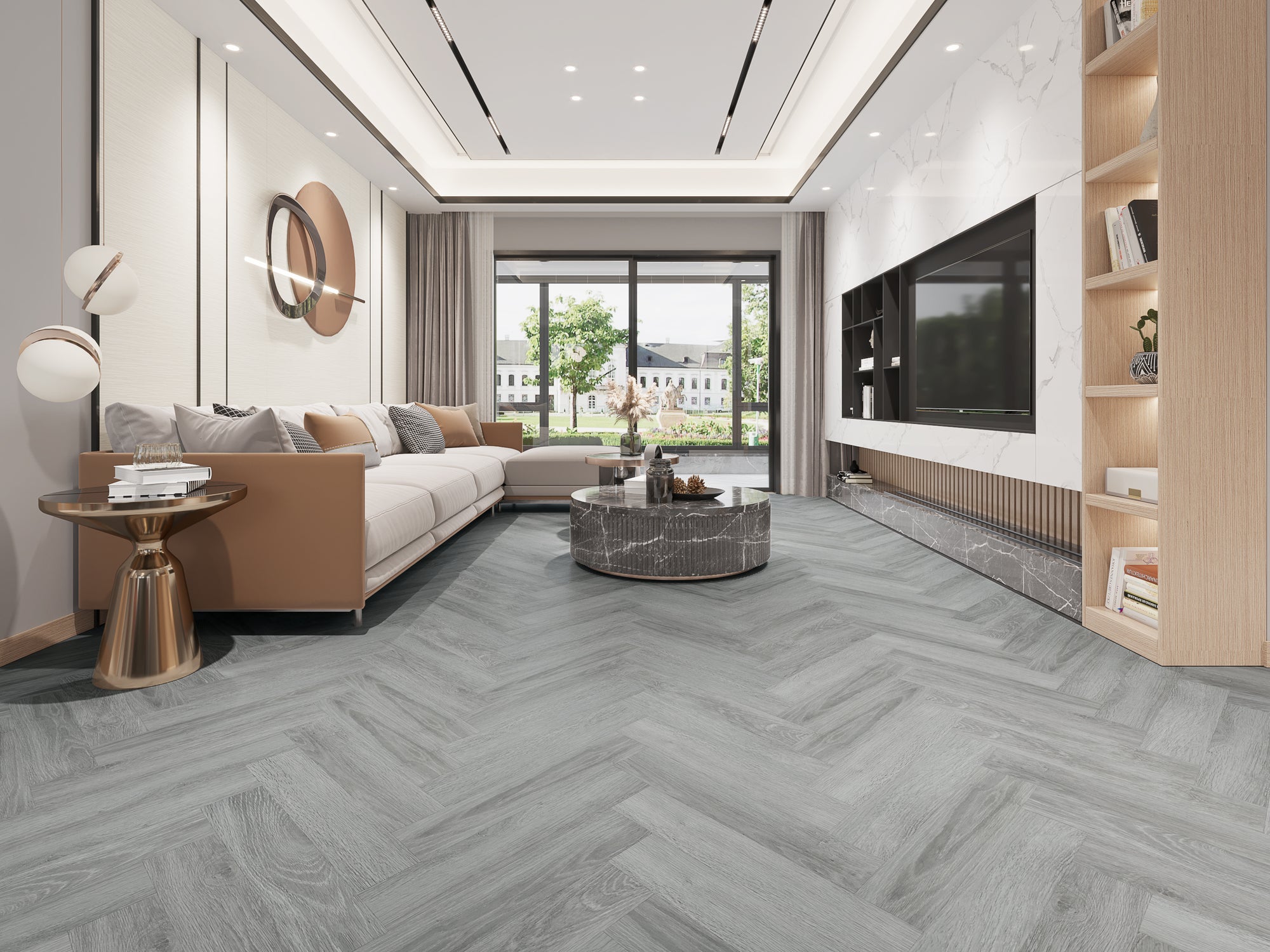 Cloud Oak herringbone