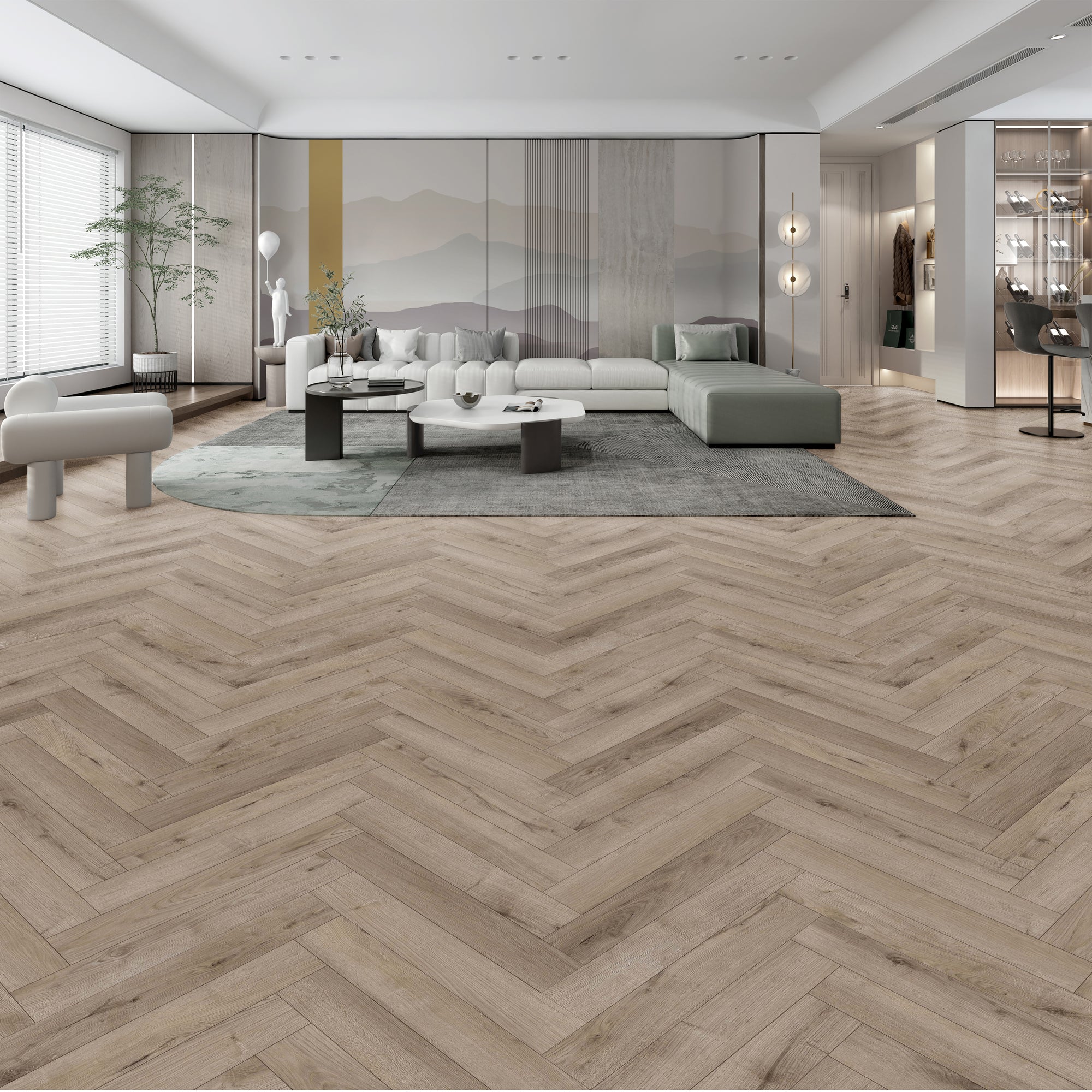 Rural Grey Herringbone